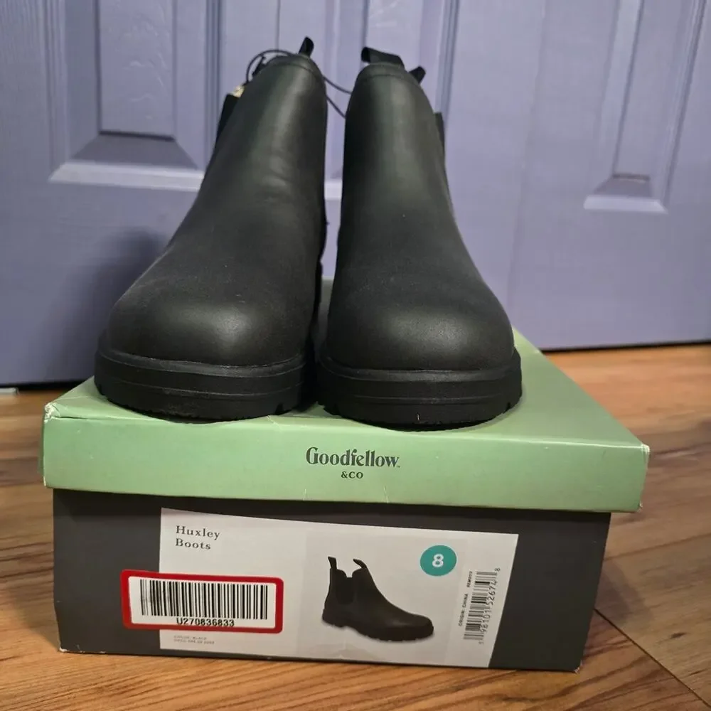 Goodfellow & Co Black Huxley Boots For Men Size 8 NWT